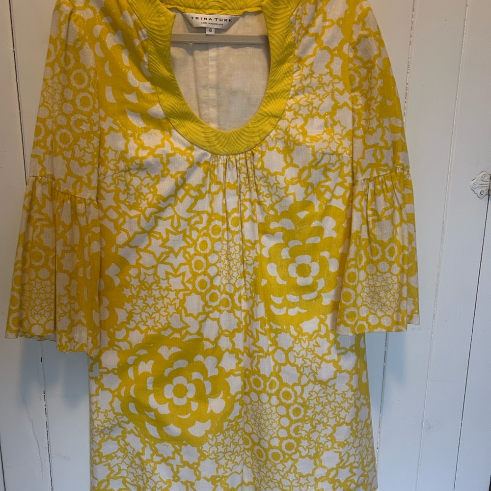 Vintage Yellow/white Trina Turk Dress